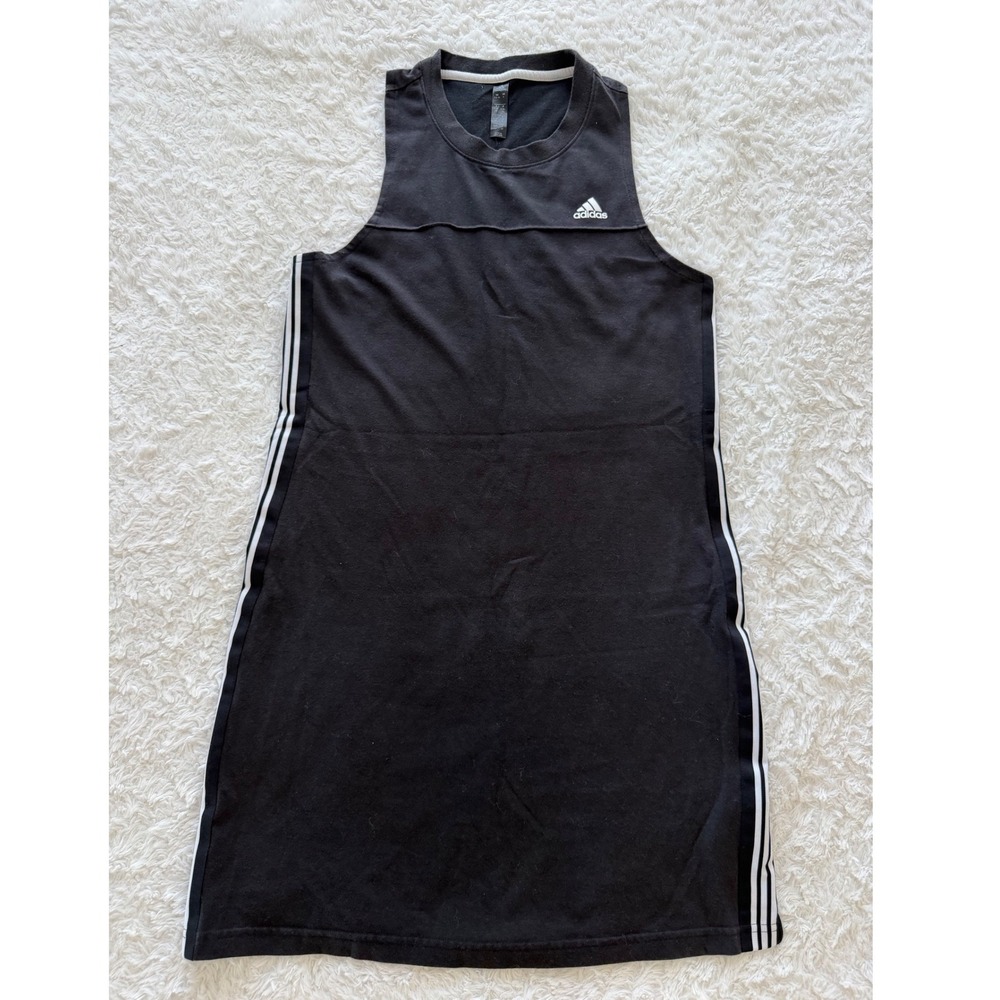 Adidas Dress Women Small 3 Stripe Racerback Mini Black Excellent